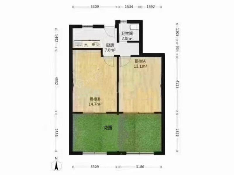 凤城二村 2室 0厅 1卫 南 350.00万