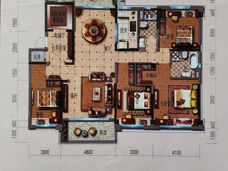 贺州碧桂园4室2厅2卫面积172平方米总价118万满两年房