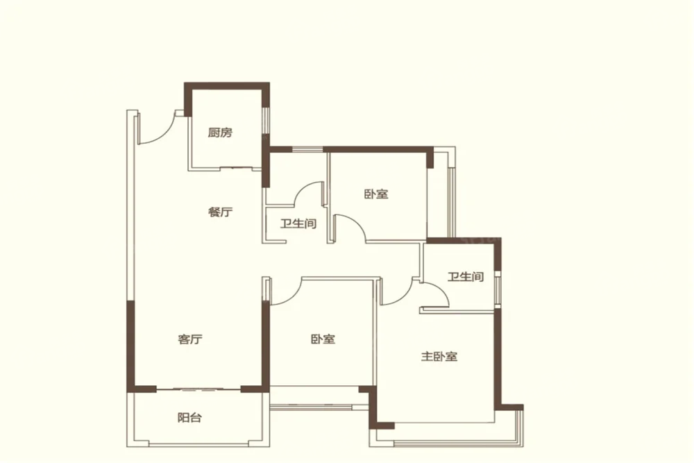 揭阳万达广场3室2厅2卫户型图