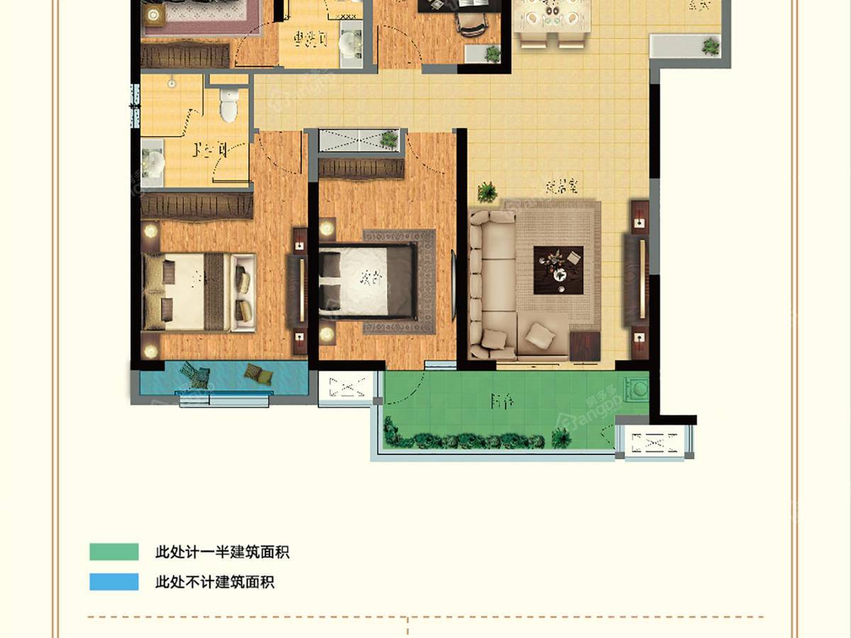 昆明安宁吾悦广场4室2厅2卫户型图