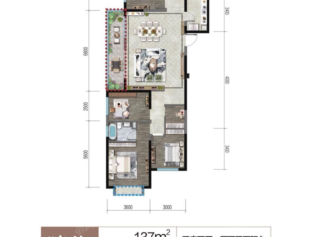 中梁首府4室2厅2卫户型图