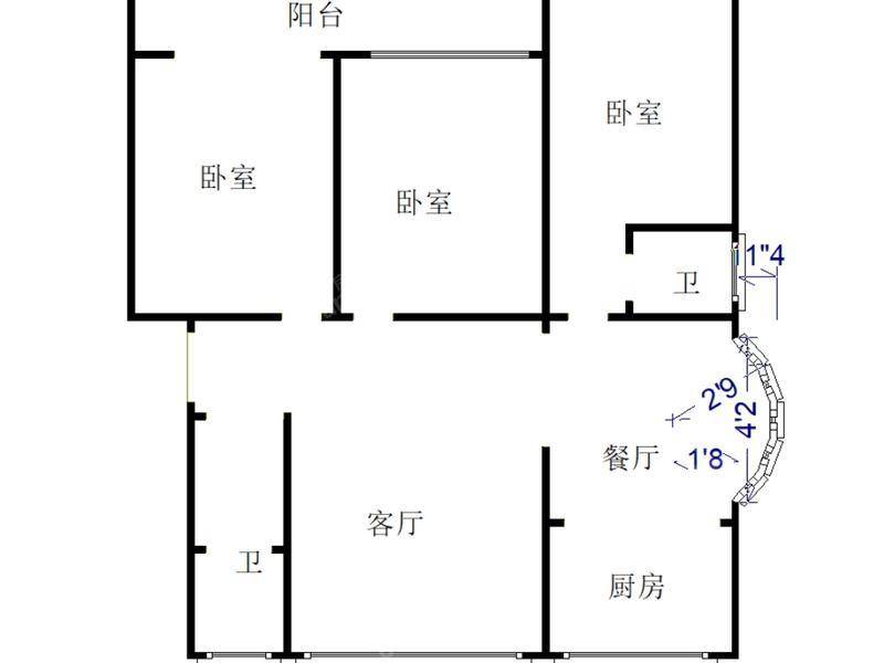 東方家園 3居 戶型圖