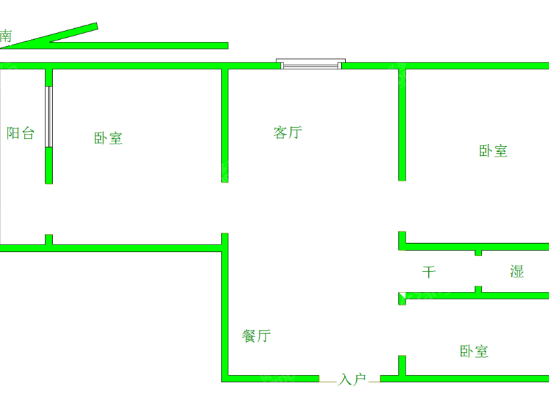 八里庙 2居 户型图