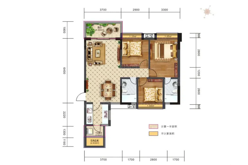 泓基泓景苑 户型图_65