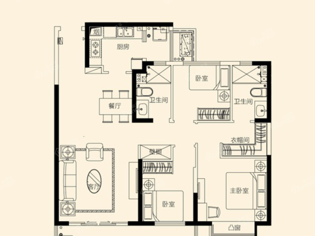 無錫恒大悅瓏灣(悅瓏府) 戶型圖_6